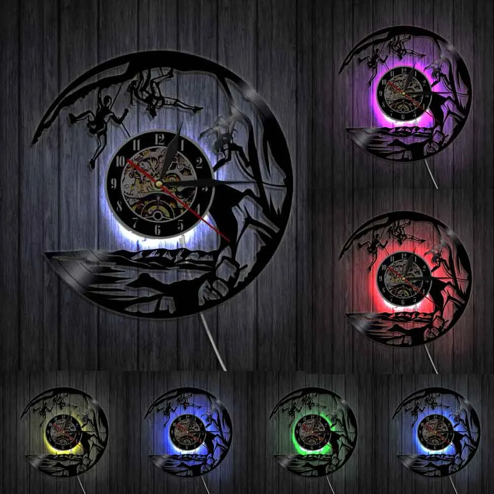 Часы с виниловой пластиной для скалолазания домашний декор трос 3D настенные часы