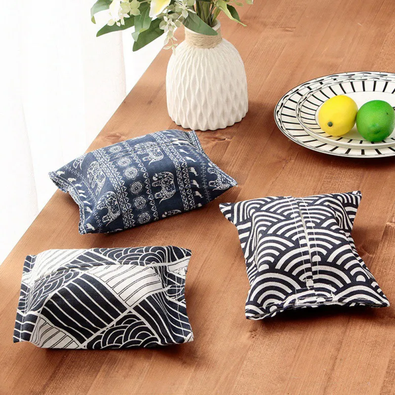 Vintage Patterns Tissue Case Box Container Cotton Linen Home Car Towel Napkin Papers Bag Holder Pouch Table Decorations | Дом и сад