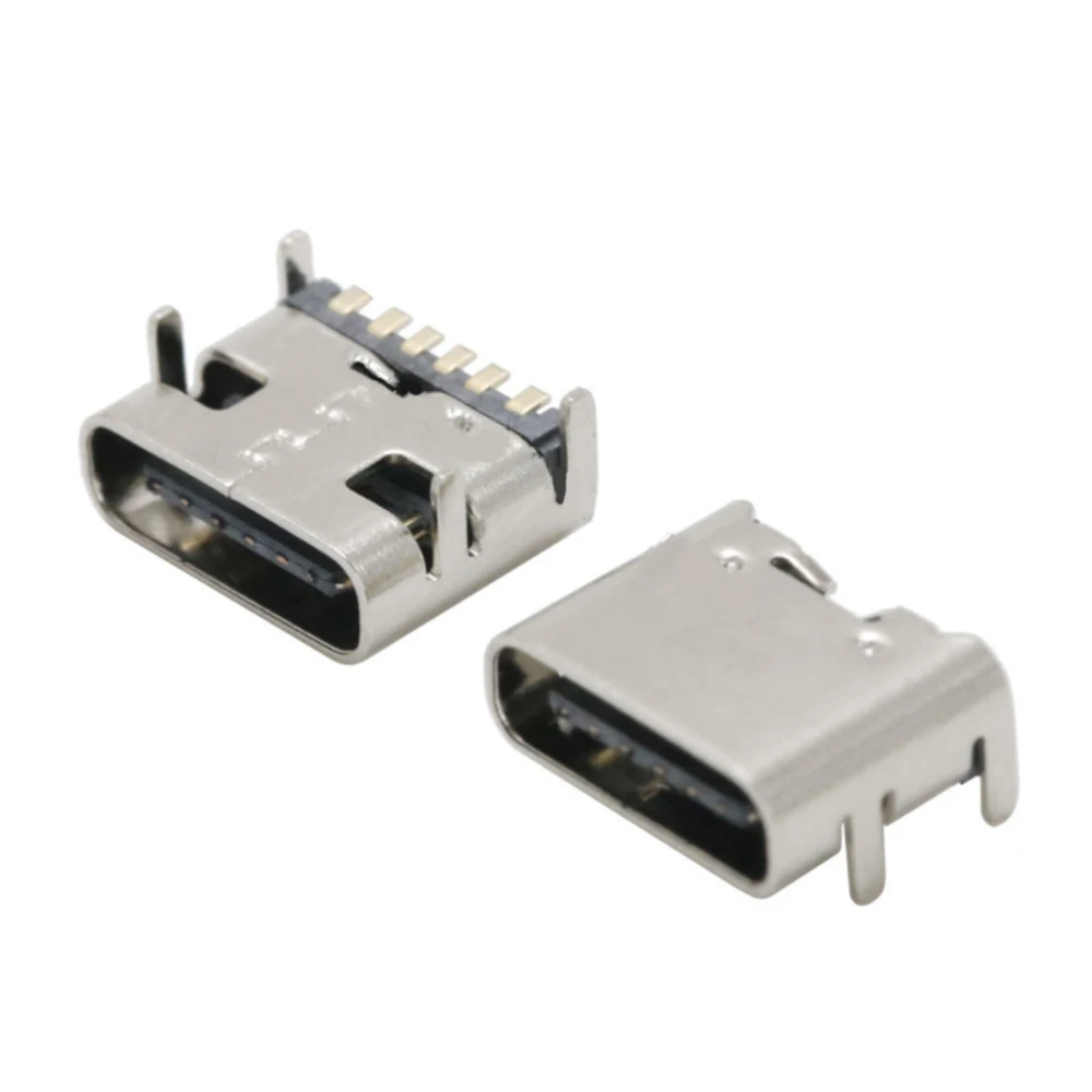 Прочный 10 штук в наборе USB 3 1 Тип C Технические характеристики 6Pin женский разъем SMT
