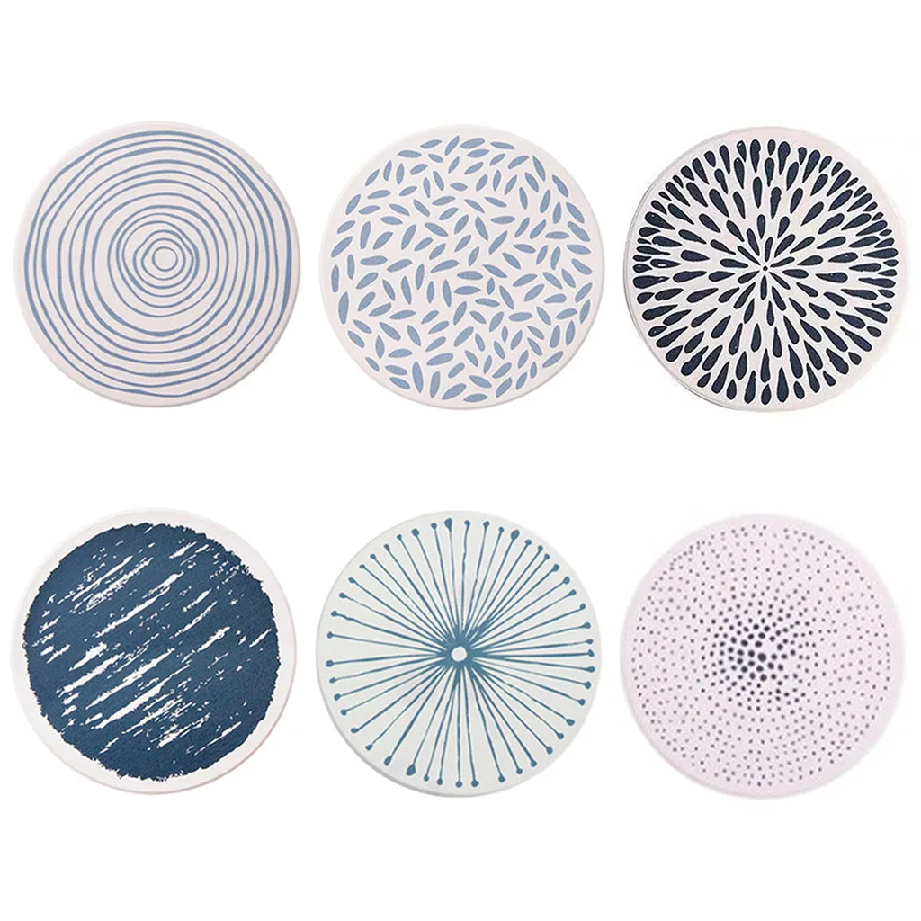 

6x Kitchen Coasters Placemat Tableware Pad Heat Resistant Non-slip Quick-drying for Dining Table Kitchen Restaurant Decor