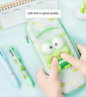 3d frog lovely large capacity pencil case three layer pen brushes pouch pencil bag portable box gift supplies school stationery