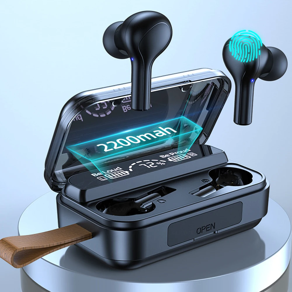 F9 наушники вкладыши TWS Bluetooth 5 0 Беспроводной светодиодный спортивные 9D Hi Fi стерео