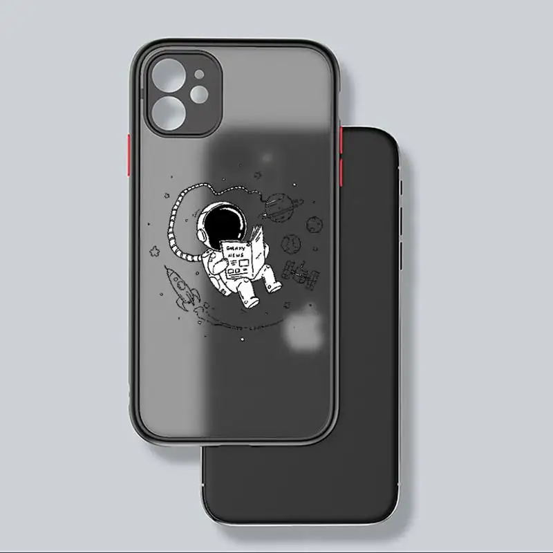 

Cute cartoon astronaut universe Phone Case matte transparent For iphone 7 8 11 12 plus mini x xs xr pro max cover