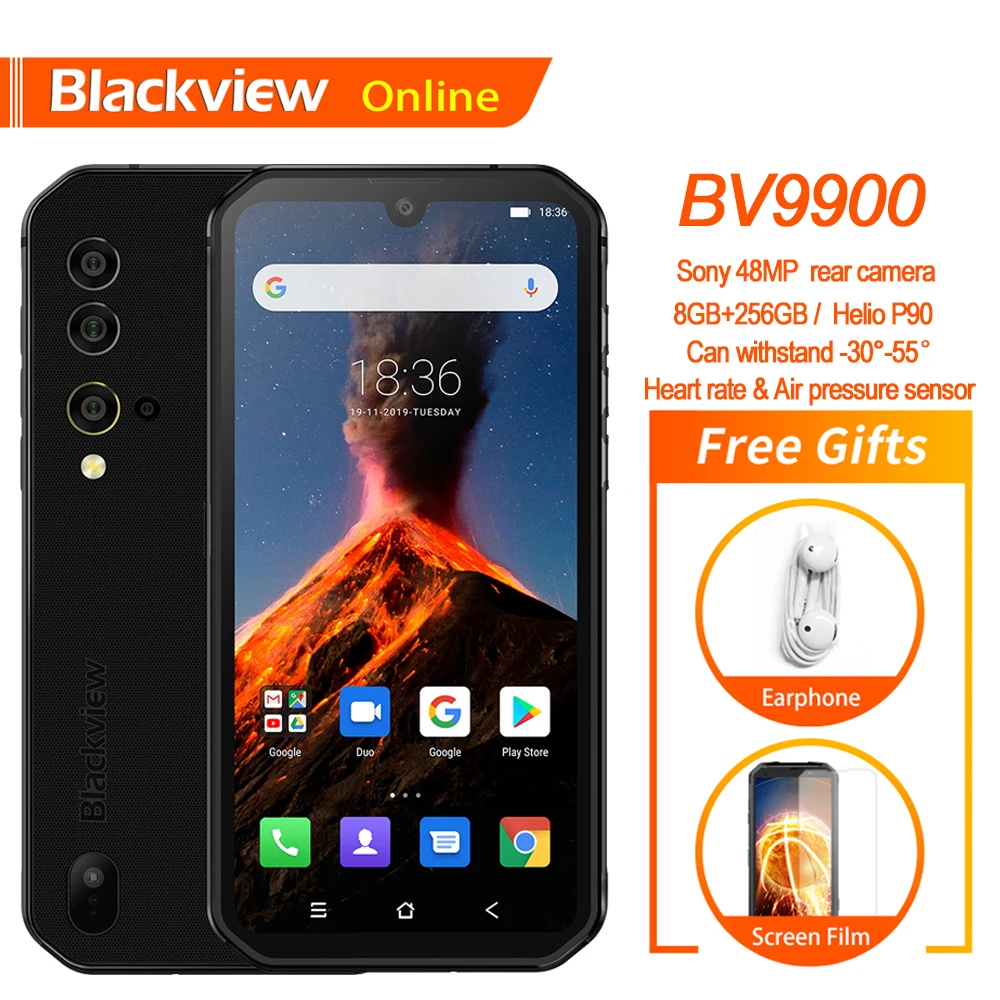 Blackview BV9900 смартфон с 5 99 дюймовым дисплеем восьмиядерным процессором Helio P90 ОЗУ 8 Гб