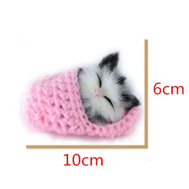 

1pc Mini Cute Simulation Sounding Shoe Kittens Cats Plush Toy Sleeping Cats Toy Kids Appease Stuffed Doll Birthday Gift Doll