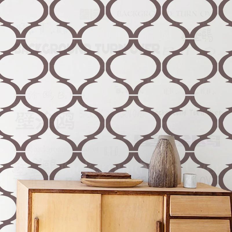 Трафарет для стен 40/50 см большой декоративный дамасский шаблон многоразовый