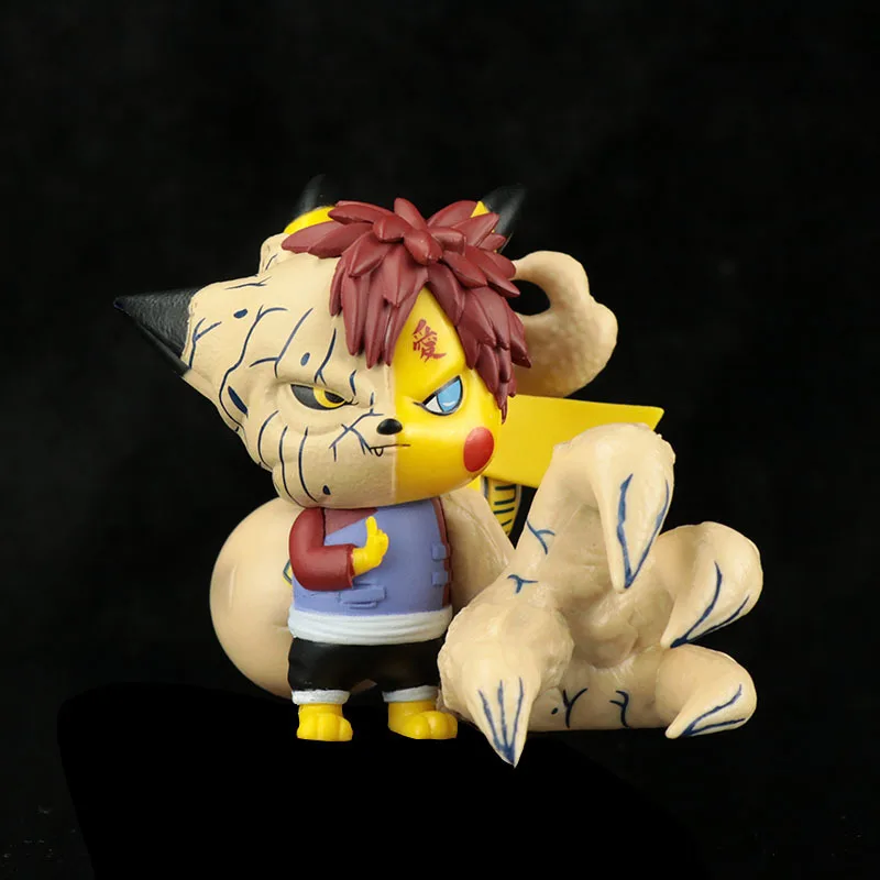 

Pokemon Animation Naruto Ninja Gaara Cos Cross Dressing Pikachu Cute Action Figure Toy Model Gift Ornament Decoration Collection