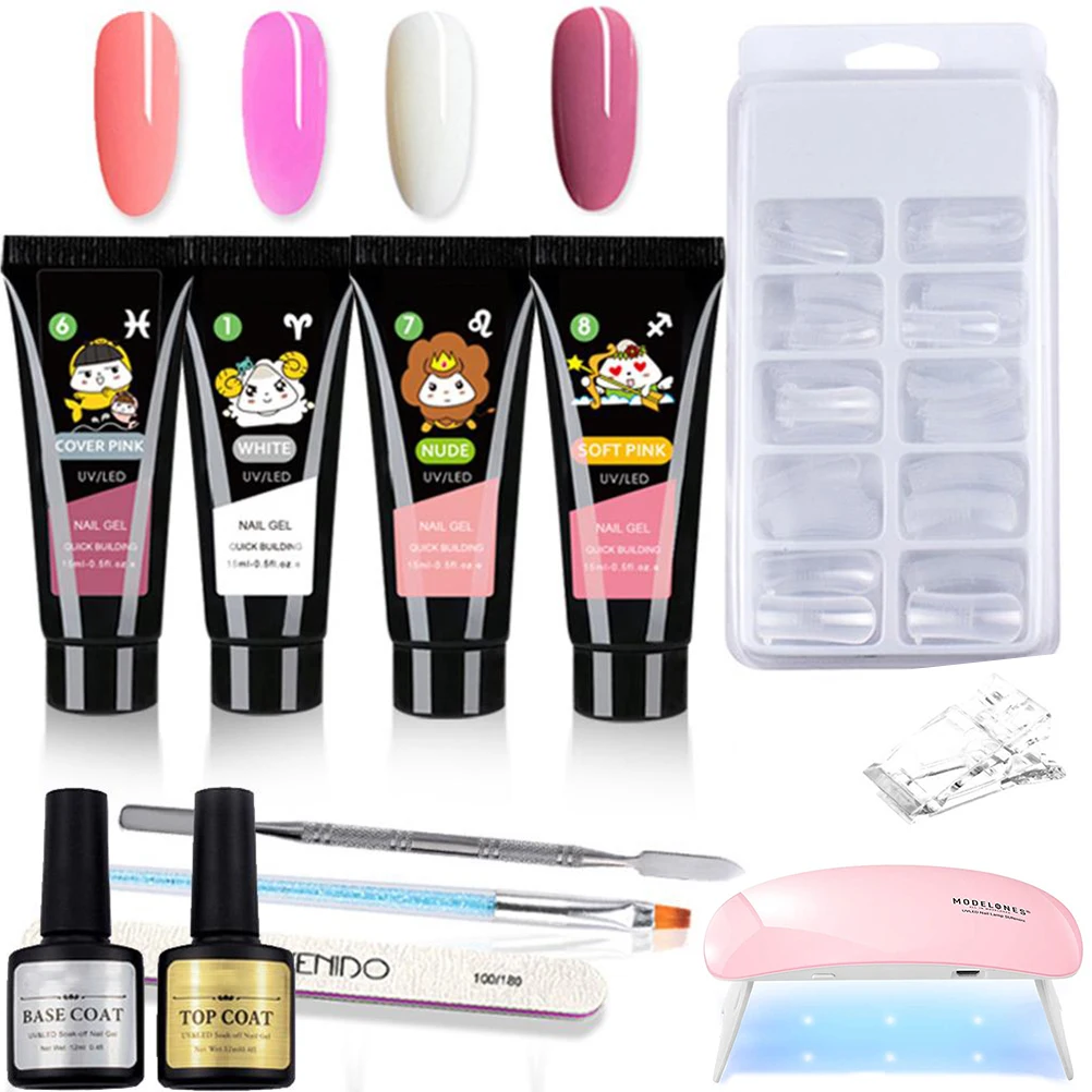

15ml Poly Nail Gel Extension Nail Kit All For Manicure Set Acrylic Solution UV/LED Builder Gel Polish For Nail Art Design