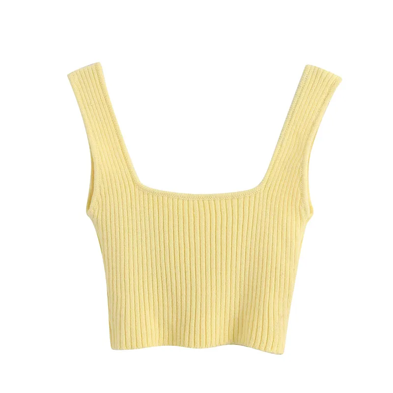 Женская трикотажная рубашка с квадратным вырезом модная эластичная тонкая короткая винтажная блузка на