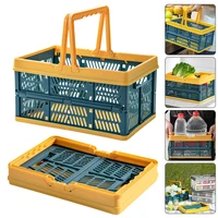 collapsible plastic grocery shopping baskets small folding stackable storage containers bins kitchen storage organization