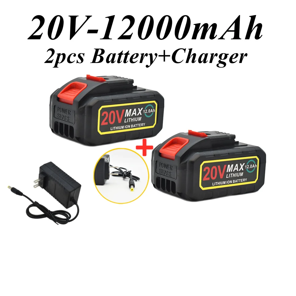 

NEWEST Li-ion 20V 12000mAh lithium battery for Day Cordless Wrench power tool Electric drill Fast Charging factory outlet