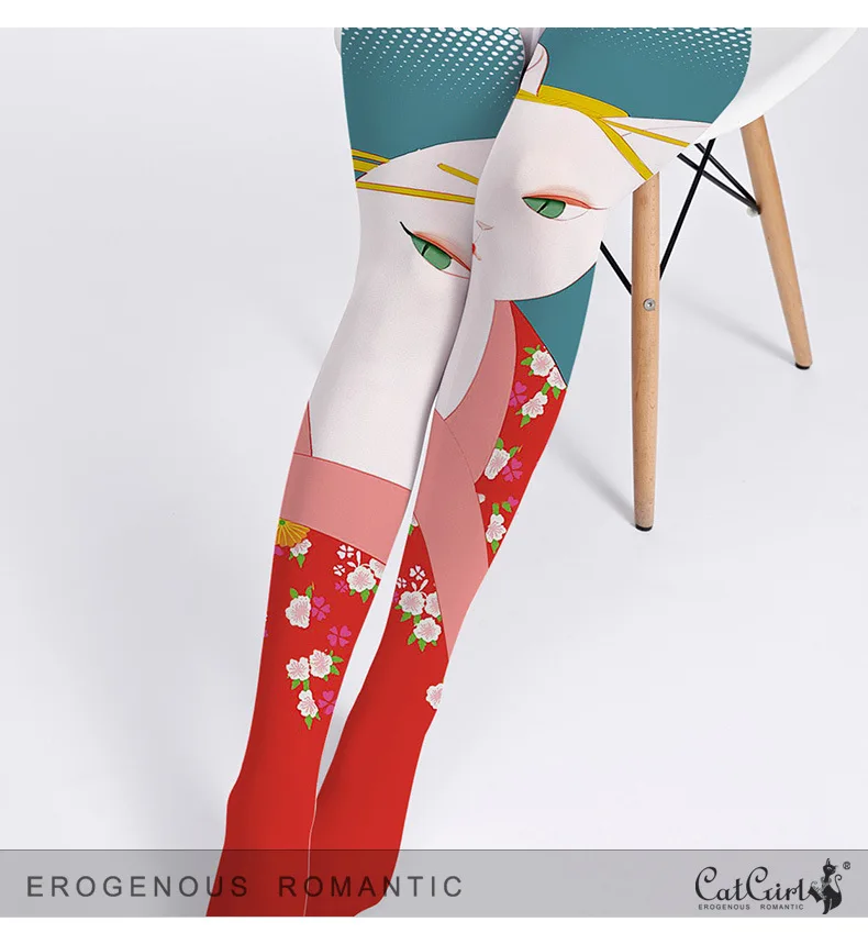 

2021 new summer high waist pantyhose stockings women thin leggings stockings fashion Japanese cat stockings casual leggings