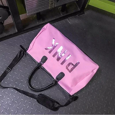 Pink Женская модная Дорожная сумка на плечо, большая Вместительная дорожная сумка, компактная сумка для поездки, органайзер для одежды, Glamor Girl Duffle Bags - Цвет: Pink