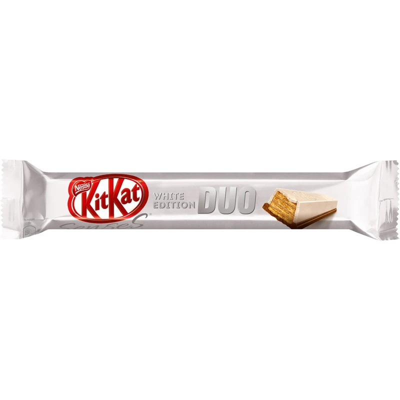Белый и молочный шоколадный батончик Kitkat Senses Edition с хрустящими вафлями 58 г продукты питания, бакалея, кондитерские изделия, шоколадные батончики.