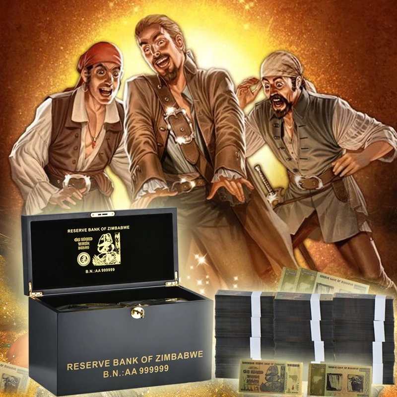 Поддельные деньги 1000 шт. 100 трлн долларов Зимбабве золотые банкноты с качество