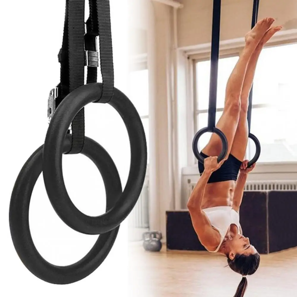 2Pcs Home Gym Pull Up Exercise Fitness Gymnastic Rings Strength Training Tool Anti-slip 360 Rotatable Adult Equipment | Спорт и