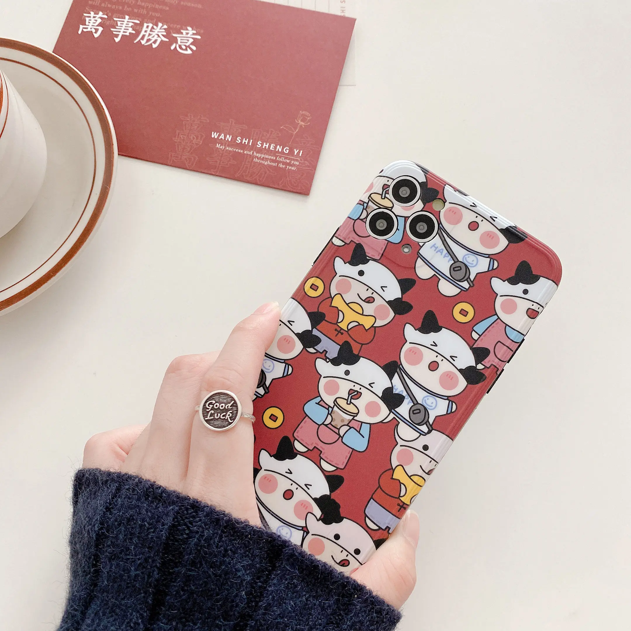

Striped photo frame Full of Cows Phone Case For iphone 12 11 Pro Max 7 8 plus X XR XS Max 2020 Cover Protective Soft Cases