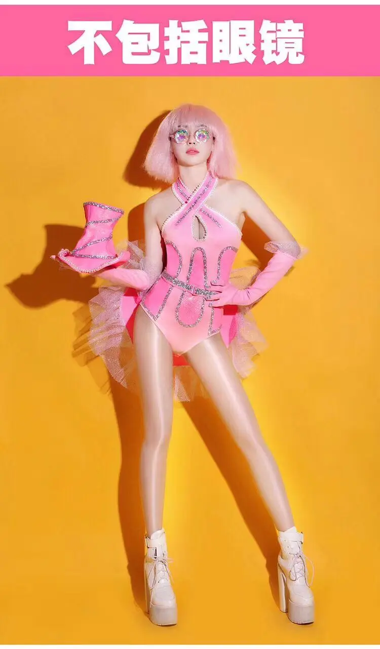 Сексуальный розовый костюм gogo cosutmes для танцев выступлений ночных клубов