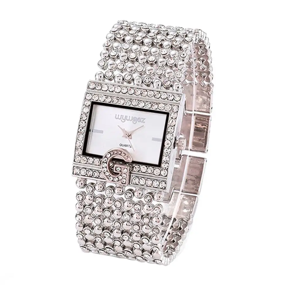 B Новинка Reloj Mujer женские круглые часы с бриллиантовым браслетом Аналоговые кварцевые наручные часы с механизмом saat Montre Femme Relogio Feminino - Цвет: B