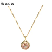 qeenkiss nc768 fine jewelry wholesale fashion trendy woman birthday wedding gift circle aaa zircon 18kt gold pendant necklace