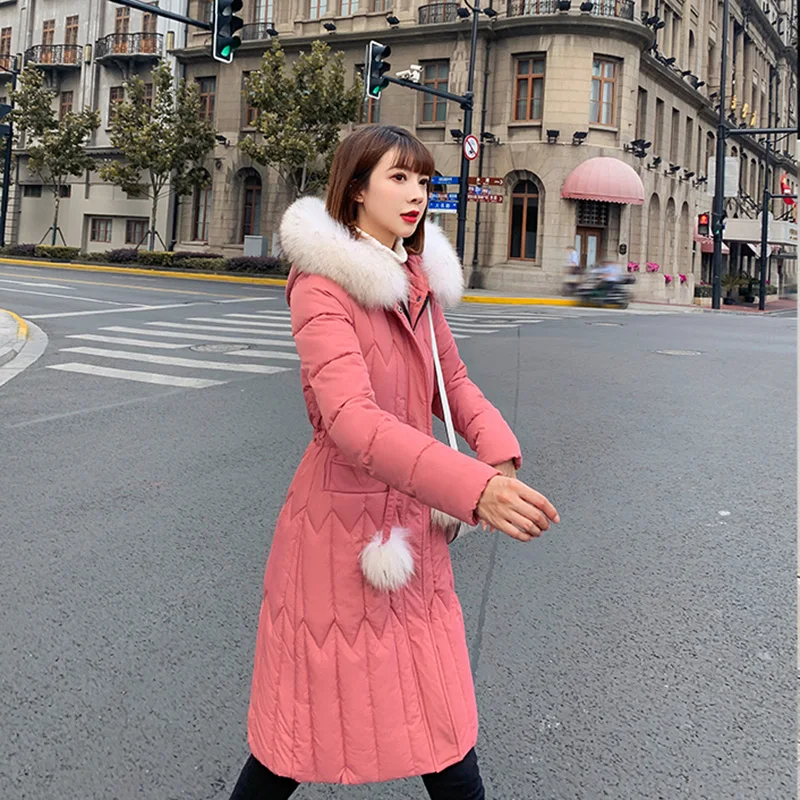 -30 Russia Winter Jacket New Women Hooded Coat Fur Collar Thicken Warm Long coat Female Plus Size Outerwear Parka Ladies OK311 | Женская