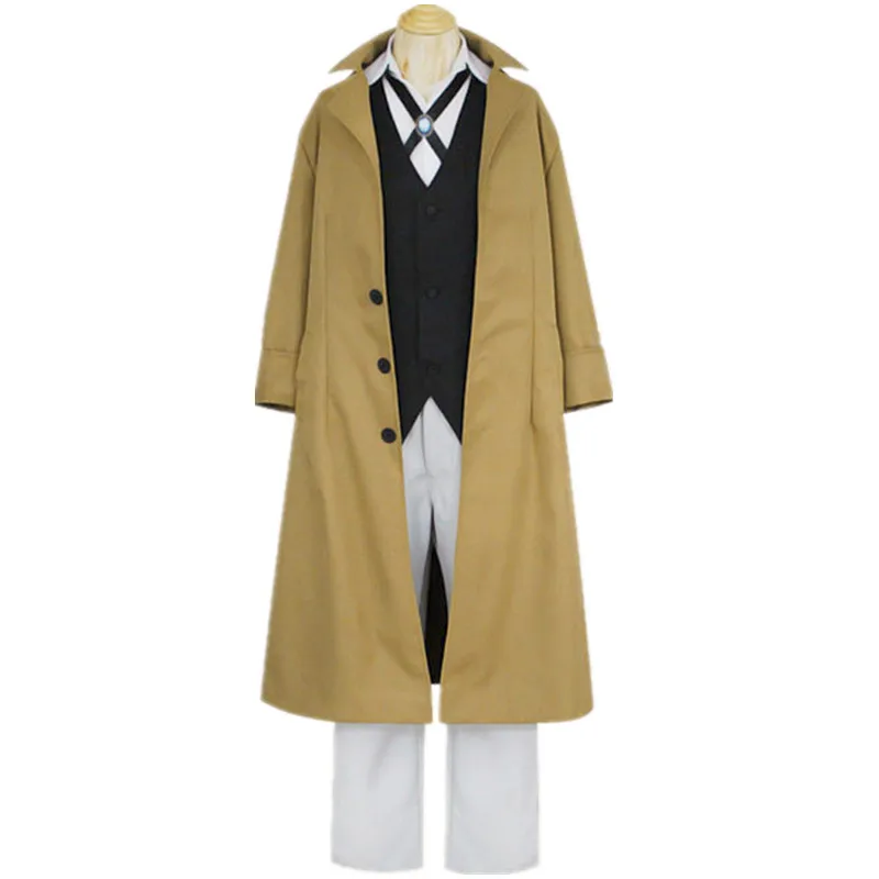 Anime Bungo Stray Dogs Dazai Osamu Cosplay Costume Long Jacket Coat Suit Adult Men Windbreaker Halloween Christmas clothing |