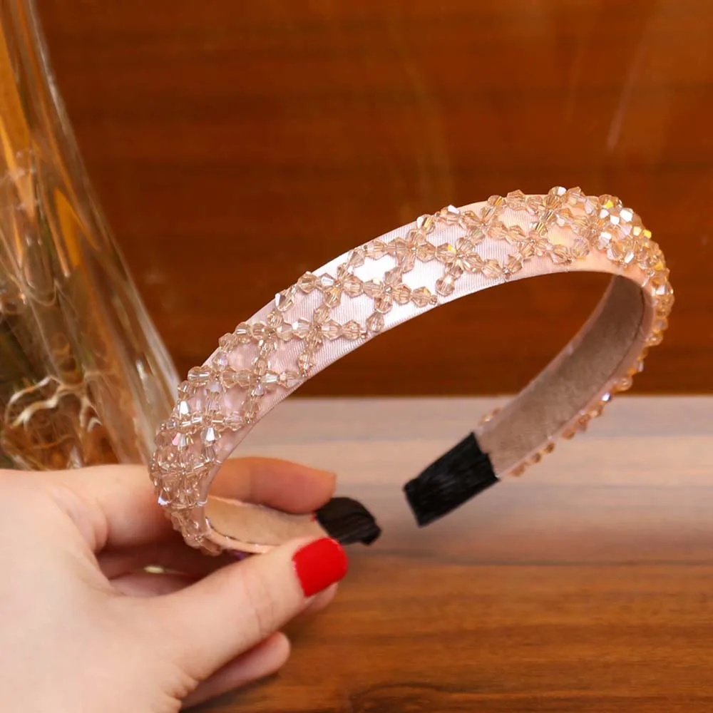Champagne 2 Levao, женские разноцветные стразы в стиле барокко, ободки для волос с широкими кристаллами, женские свадебные обручи для волос, женские аксессуары для волос - Цвет: Champagne 2