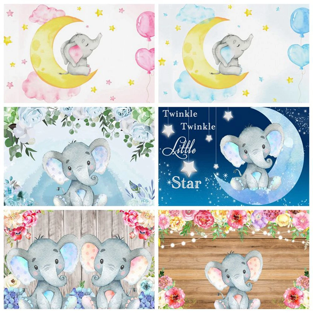 Фон для фотосъемки новорожденных с изображением слона и цветов | Электроника