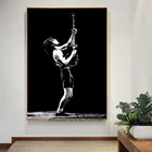 Angus Young постер с гитарой, принты на холсте, настенное искусство, картина для гостиной, спальни, Декор без рамки