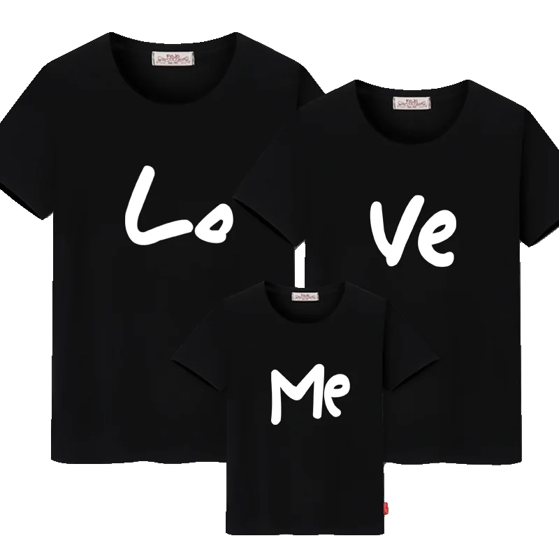 black ME Семейные комплекты; футболки «Мама и я»; daddys; Одежда для девочек; семейная футболка для Отца и Сына; одинаковые комплекты - Цвет: black ME