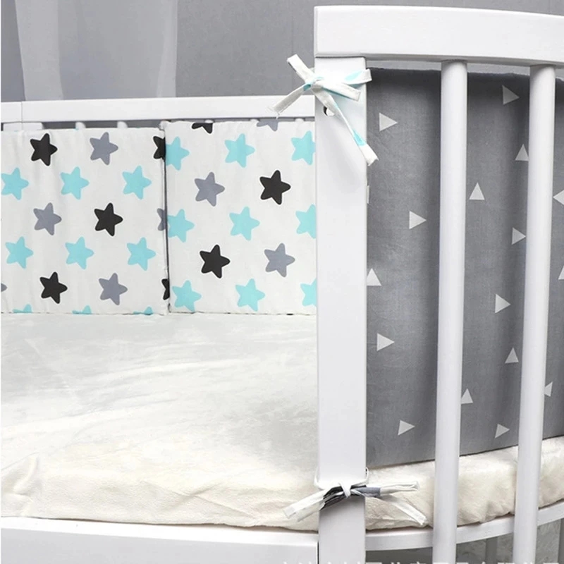 One Piece Baby Cot Bumper Baby Head Protector Baby Bed Protection Bumper Printed Cotton Baby Bumpers In The Cribs 200*30 cm images - 6