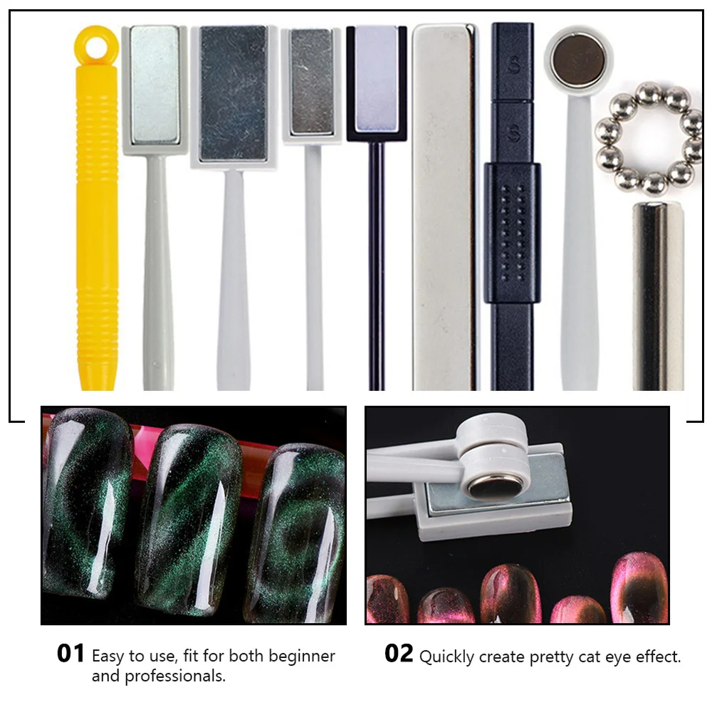 

8pcs Nail Art Magnetic Pen Tool Manicure Magnetic Tools (Assorted Color)