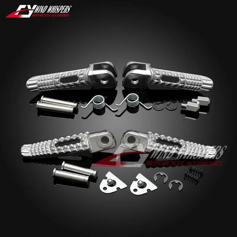 Мотоциклетные Серебристые передние и задние подножки для Suzuki GSX 600 750 1000 GSXR600 GSXR750