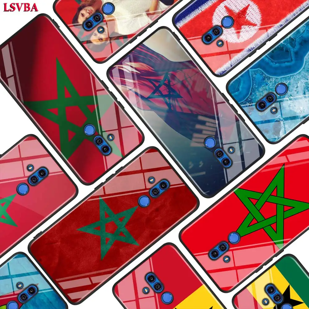 Черный чехол MA Maroc с флагом Марокко для huawei mate 30 20 20X10 Lite Y9 Y7 Y6 Y5 Pro Prime 2019 2018