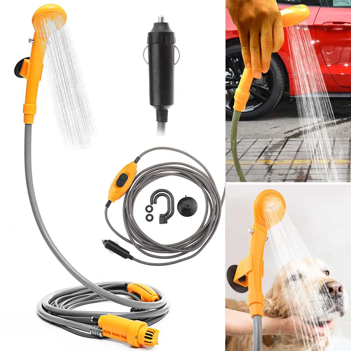 12V Портативный Открытый Кемпинг путешествия автомобиль Pet Dog душ DC12V шайба