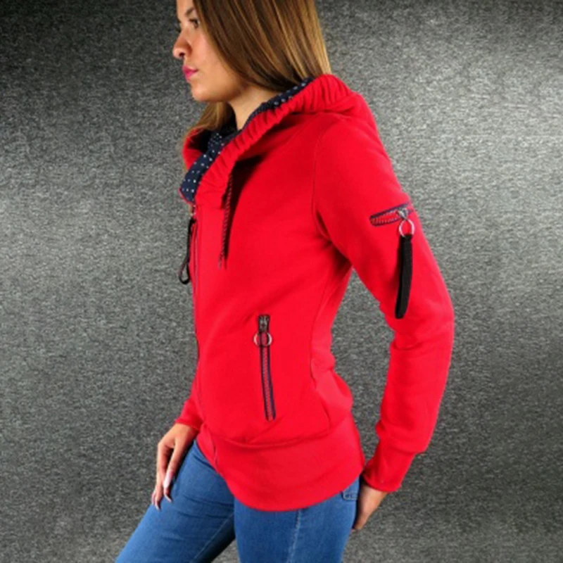 

2020 New Autumn and Winter Women's Fashion Casual Slim Fit Warm Coats Long Sleeve Side Zippers Hoodies Sweatshirts Plus Size