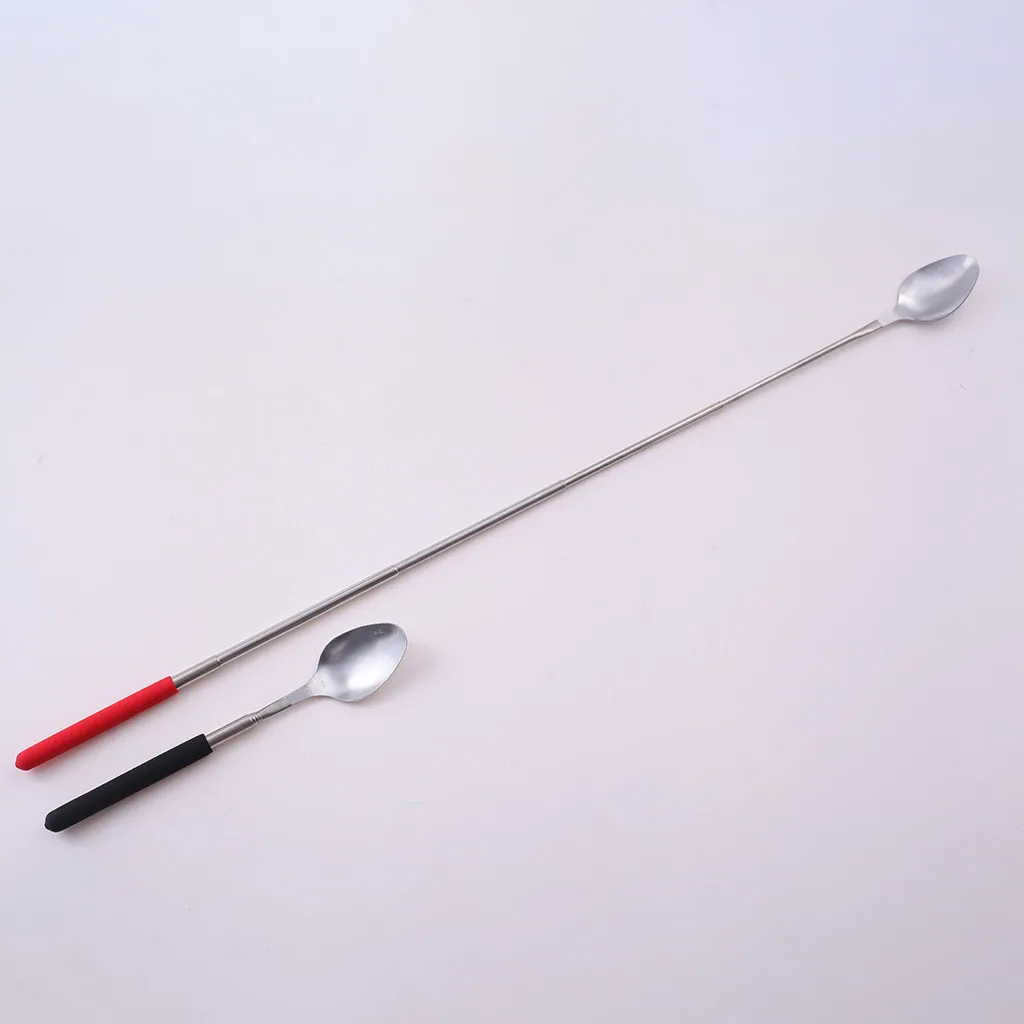 Забавная ложка длинной Выдвижной Телескопический Freeloader Trick Шутки инструментов