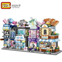 loz mini blocks street flower shop building bricks for kids toy small wedding store model children educational gifts 1645 1648