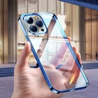 Роскошный силиконовый чехол с покрытием для iPhone 13 12 11 Pro Max, защитный чехол для объектива для iPhone 11 XR XS Max 7 8 Plus, прозрачный чехол