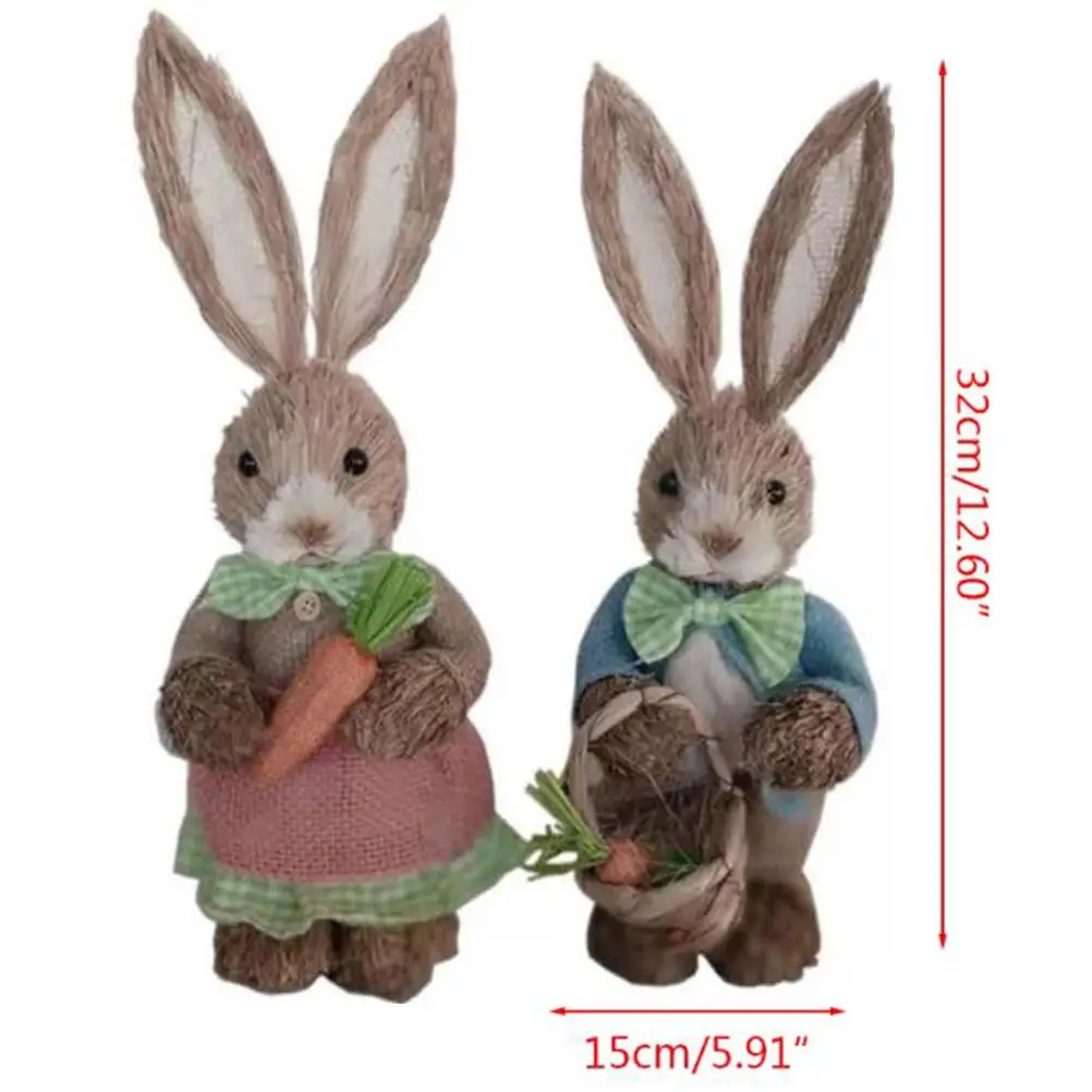 

Easter Decoration Simulatio Straw Easter Cute Rabbit Ornament Home Festival Party Window Decorations Photography Props