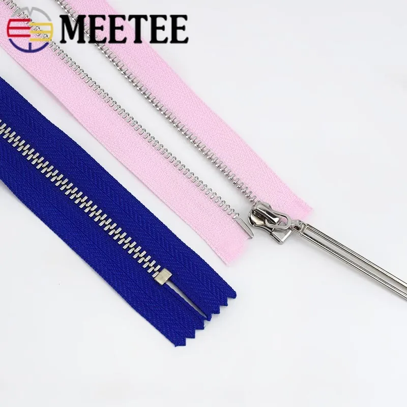 Meetee 5 шт. 20/40/70 см закрытый открытый конец 3 # металлическая молния с серебряными