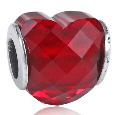 Fit PANDORA браслет Шарм DIY бусины для изготовления ювелирных изделий поцелуй больше Шарм Красный CZ 925 серебряные ювелирные изделия подарок на день Святого Валентина - Окраска металла: Покрытие антикварной бронзой