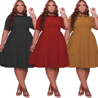 cutubly plus size dress for women new button turn down collar vestidos summer outfit pleated big swing fashion sexy club dresses