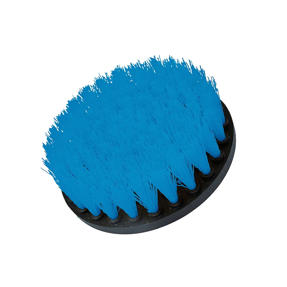 Blue 1 шт., щетка для скруббера, 4 дюйма, колесная щетка, щетка для мытья автомобиля, сверла, щетки для мытья обода, для ванной, ванны, душа, инструмент для чистки пола - Цвет: Blue