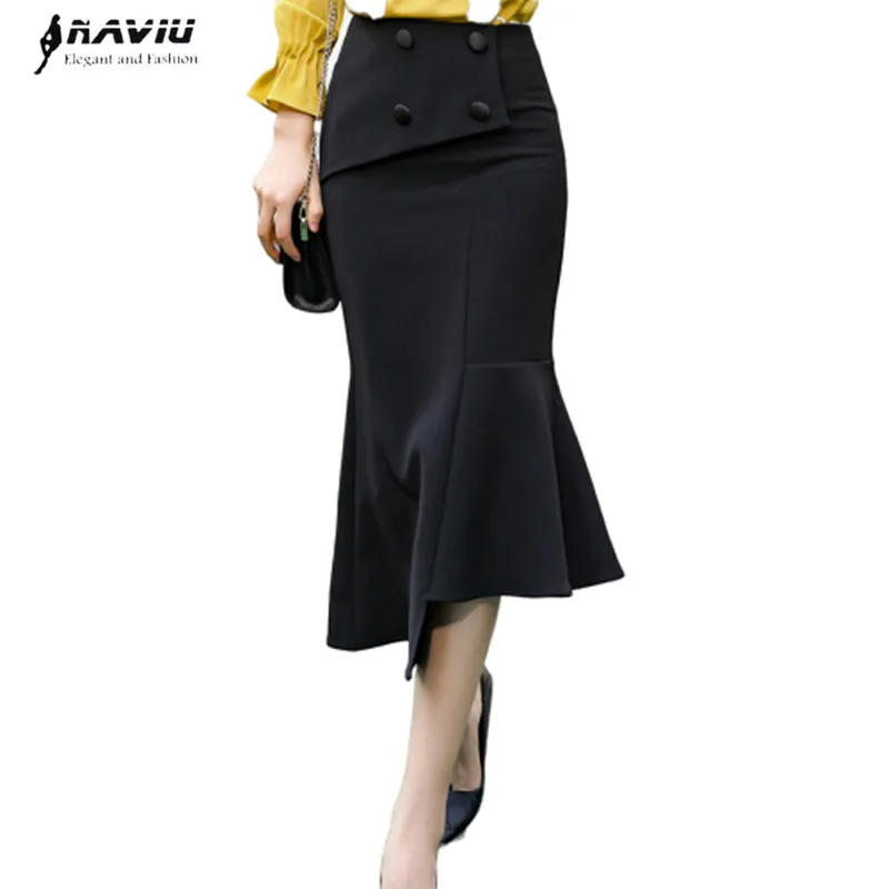 

Naviu New Fashion Jupe Spring Long Skirt For Women Faldas Bodycon Bottoms High Quality Formal Work Wear