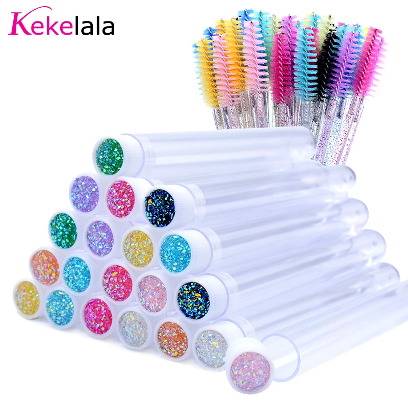 Kekelala 20Pcs/Lot Dust-Proof Eyelash Brush Tube Reusable Lash Mascara Wand Replaceable Makeup Applicators Plastic Container