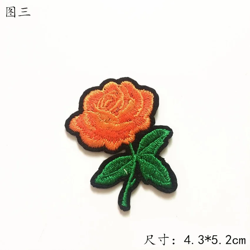 Цветочная вышивка патч для одежды 1 шт. мульти красные цветы железные патчи панк