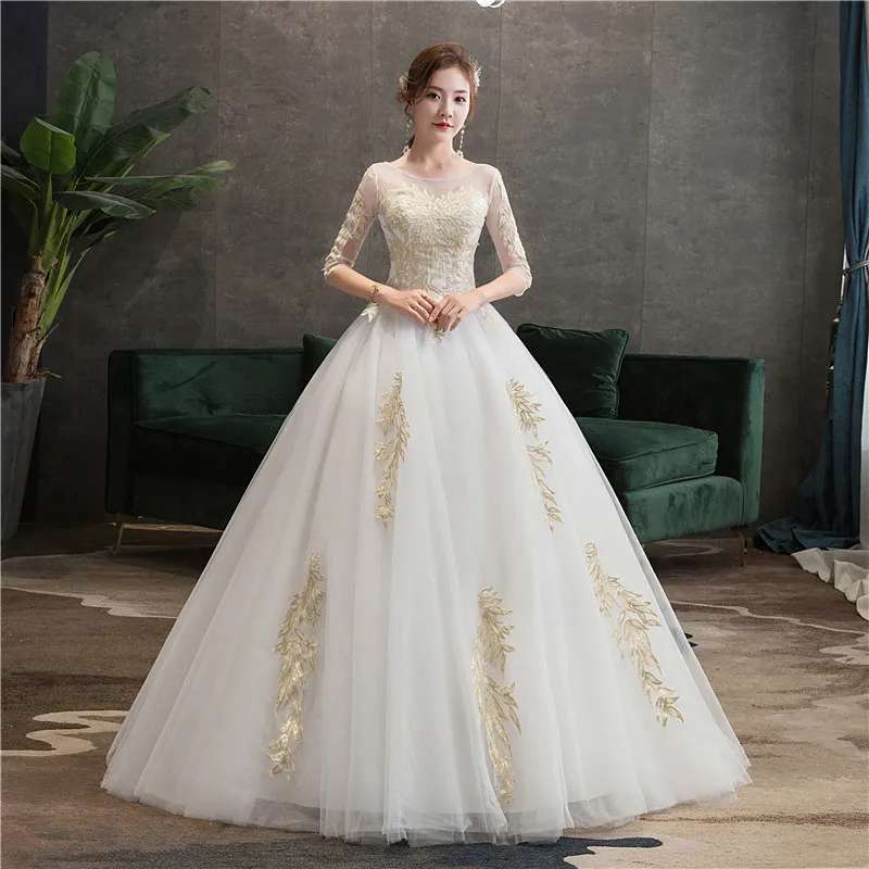 Свадебное платье EZKUNTZA Элегантное свадебное с коротким рукавом винтажная вышивка