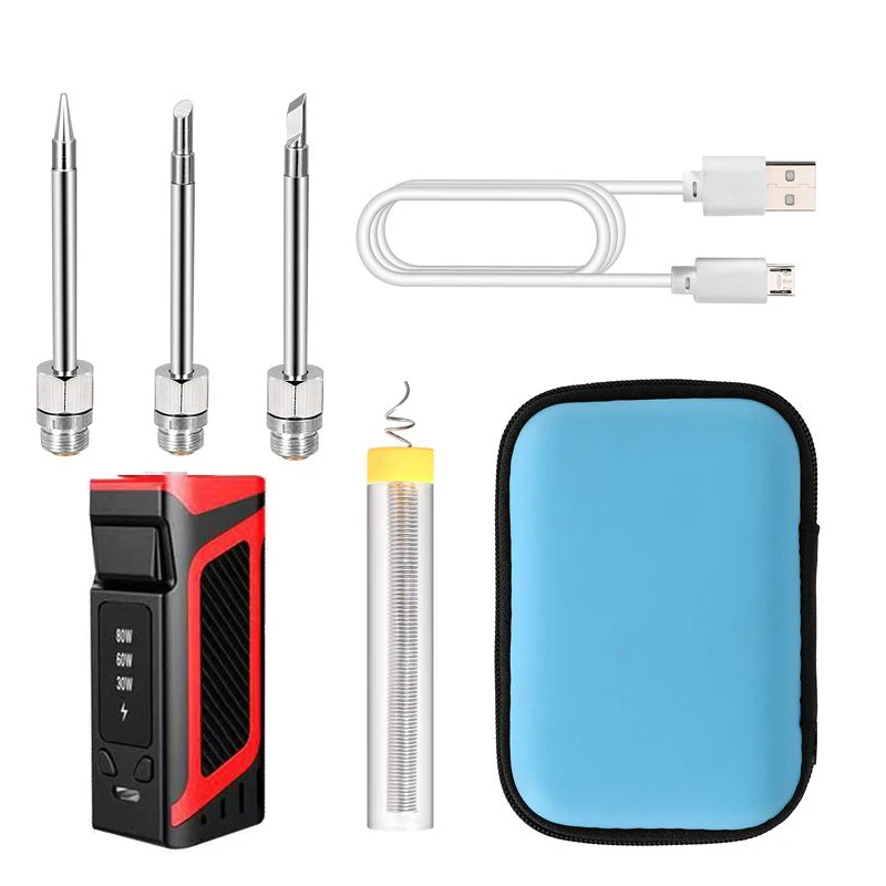 High-power 30-80W battery-powered soldering iron USB charging 510 port portable wireless | Инструменты