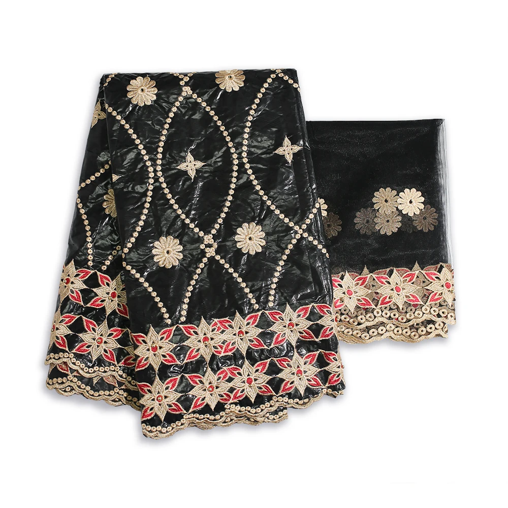 Золотые и черные кружевные ткани Bazin 2020 г. высокое качество Африканское